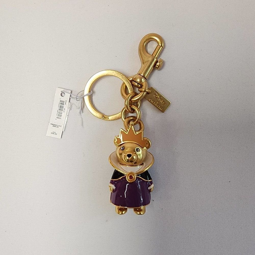 NWT CC345 Coach x Disney Evil Queen Bear Bag Charm Key Ring
